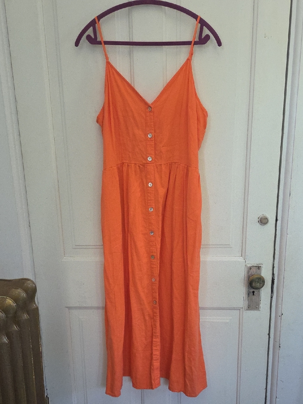 A New Day Orange Button Down Dress - Picture 2 of 10